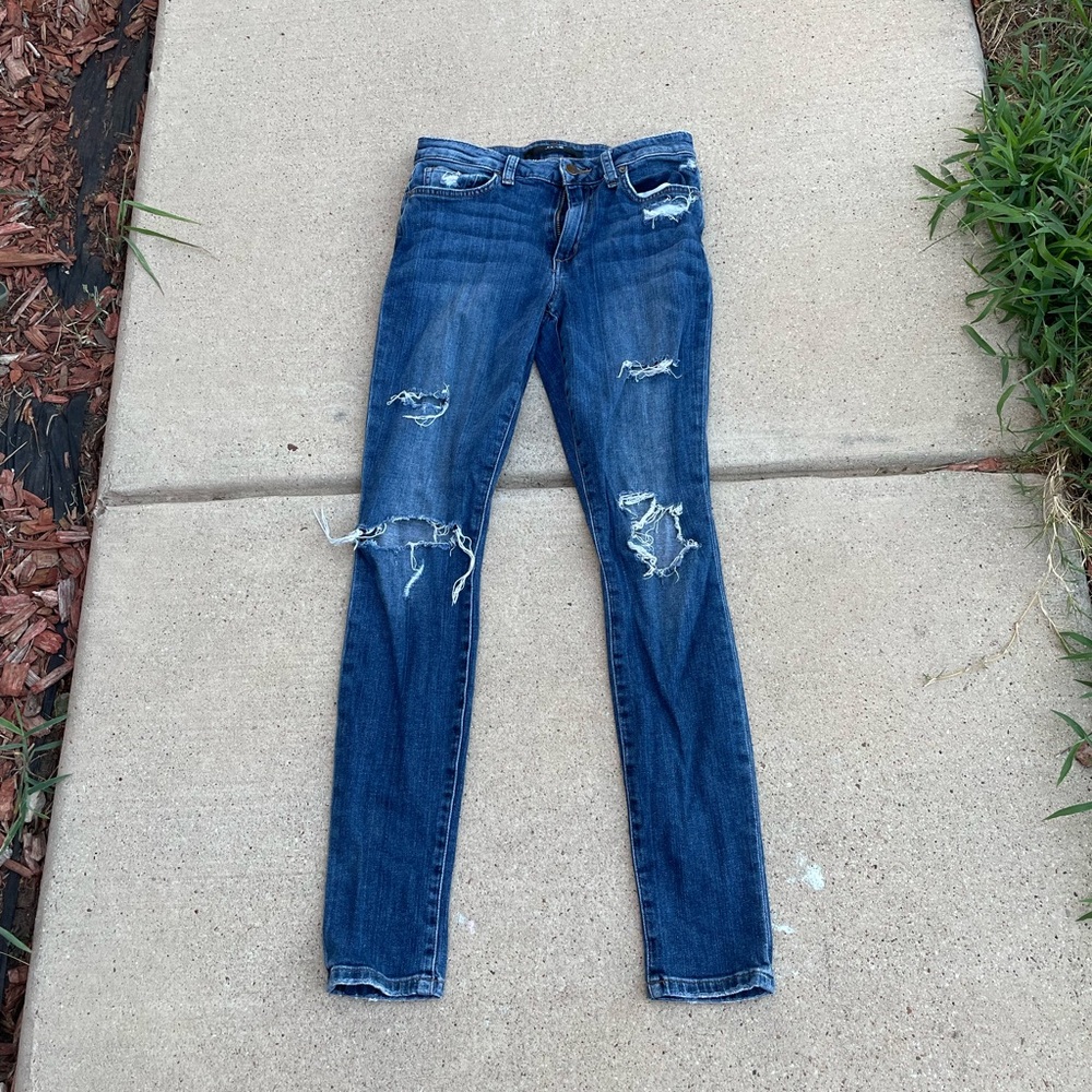 women’s dark skinny ripped jeans